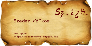 Szeder Ákos névjegykártya